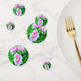 ピンクエレガントの木の牡丹の花と黄色の中心 コンフェッティ