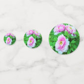 ピンクエレガントの木の牡丹の花と黄色の中心 コンフェッティ (裏面)