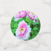 ピンクエレガントの木の牡丹の花と黄色の中心 コンフェッティ (スモール正面)