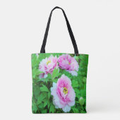 ピンクエレガントの木の牡丹の花と黄色の中心 トートバッグ (裏面)