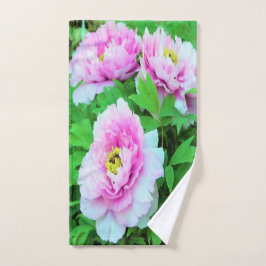 ピンクエレガントの木の牡丹の花と黄色の中心 バスタオルセット