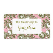 ピンクエレガントの本紙ラベルの黄金バラエッチング ラベル (正面)