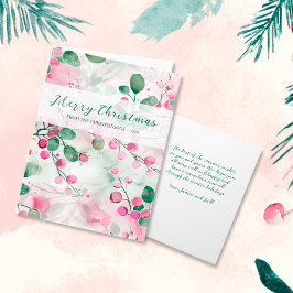 ピンクエレガントの果実フローラクリスマス シーズンカード