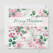 ピンクエレガントの果実フローラクリスマス シーズンカード (正面)