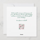 ピンクエレガントの果実フローラクリスマス シーズンカード (裏面)