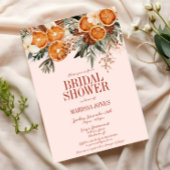 ピンクエレガントの柑橘類フローラブライダルシャワー 招待状