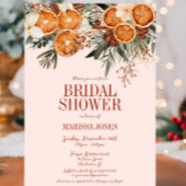 ピンクエレガントの柑橘類フローラブライダルシャワー 招待状