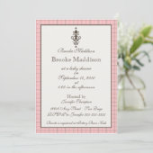 ピンクエレガントの格子縞 招待状 (スタンド正面)