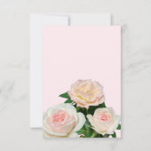 ピンクエレガントの桃の白いバラ 招待状 (裏面)