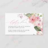 ピンクエレガントの桜の花がシャワーを表示 エンクロージャーカード (正面)