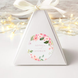 ピンクエレガントの桜の花結婚の数 ラウンドシール