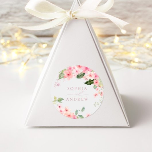 ピンクエレガントの桜の花結婚の数 ラウンドシール