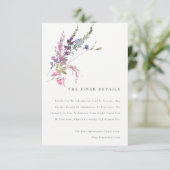 ピンクエレガントの植物性フローラの結婚詳細 エンクロージャーカード (スタンド正面)