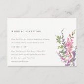 ピンクエレガントの植物性フローラ結婚披露宴 エンクロージャーカード (正面)