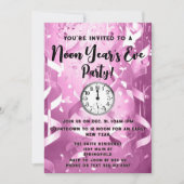 ピンクエレガントの正午年のイブパーティー 招待状 (正面)