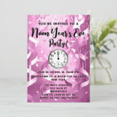 ピンクエレガントの正午年のイブパーティー 招待状 (スタンド正面)