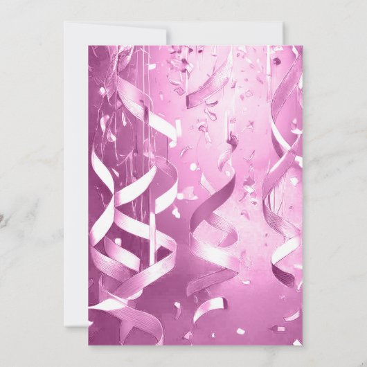 ピンクエレガントの正午年のイブパーティー 招待状 (裏面)