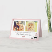 ピンクエレガントの母の日の折り畳みグリーティングカード カード (正面)