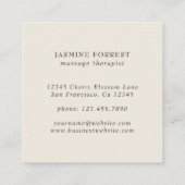 ピンクエレガントの水の色のさくらんぼブロッサムリース スクエア名刺 (裏面)