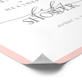 ピンクエレガントの水の色のフローラシャワー歓迎ポスト ポスター (角)