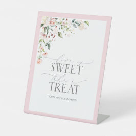 ピンクエレガントの水の色のフローラシャワー甘いトリート 台座サイン