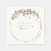 ピンクエレガントの水の色のフローラバプティスナプキン スタンダードカクテルナプキン (正面)