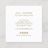 ピンクエレガントの水の色の植物葉の正方形Busi スクエア名刺 (裏面)