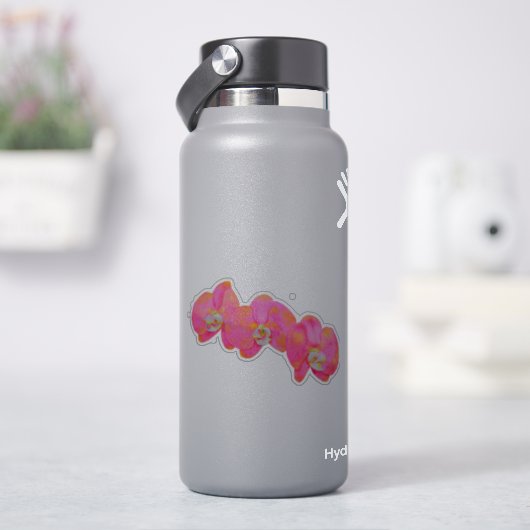 ピンクエレガントの水の色の蘭の熱帯フローラ シール (HydroFlask)