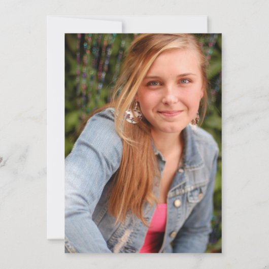 ピンクエレガントの水カラーフローラモノグラム甘い16 招待状 (裏面)