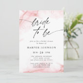 ピンクエレガントの水カラーブライダルシャワー花嫁になる 招待状 (スタンド正面)
