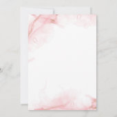 ピンクエレガントの水カラーブライダルシャワー花嫁になる 招待状 (裏面)