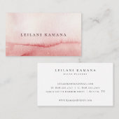 ピンクエレガントの水グラデーション色 名刺 (正面/裏面)