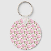 ピンクエレガントの水ドラゲ花の模様モノグラム キーホルダー (裏面)