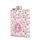 ピンクエレガントの水ドラゲ花の模様モノグラム フラスク (左)