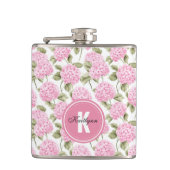 ピンクエレガントの水ドラゲ花の模様モノグラム フラスク (正面)