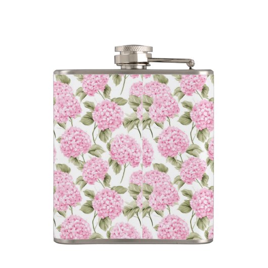 ピンクエレガントの水ドラゲ花の模様モノグラム フラスク (裏面)