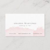ピンクエレガントの水彩サロンロイヤリティカード 名刺 (裏面)