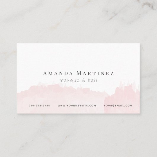 ピンクエレガントの水彩サロンロイヤリティカード 名刺 (裏面)