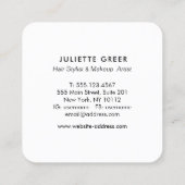 ピンクエレガントの水彩バラフローラ広場 スクエア名刺 (裏面)