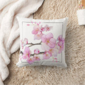 ピンクエレガントの水彩フローラさくらんぼ クッション (ブランケット)