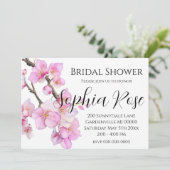 ピンクエレガントの水彩フローラさくらんぼ 招待状 (スタンド正面)