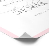 ピンクエレガントの水彩フローラシャワーへようこそ ポスター (角)