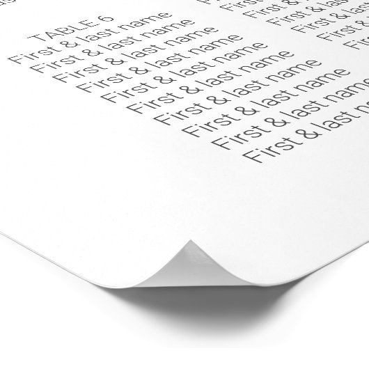 ピンクエレガントの水彩フローラシーティングチャート ポスター (角)