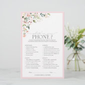 ピンクエレガントの水彩フローラブライダルシャワーゲーム (スタンド正面)