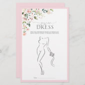 ピンクエレガントの水彩フローラブライダルシャワーゲーム (正面/裏面)