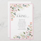 ピンクエレガントの水彩フローラブライダルシャワーゲーム (正面/裏面)