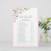 ピンクエレガントの水彩フローラブライダルシャワーゲーム (スタンド正面)