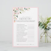 ピンクエレガントの水彩フローラブライダルシャワーゲーム (スタンド正面)