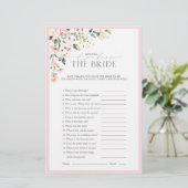 ピンクエレガントの水彩フローラブライダルシャワーゲーム (スタンド正面)