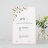 ピンクエレガントの水彩フローラブライダルシャワーゲーム (スタンド正面)